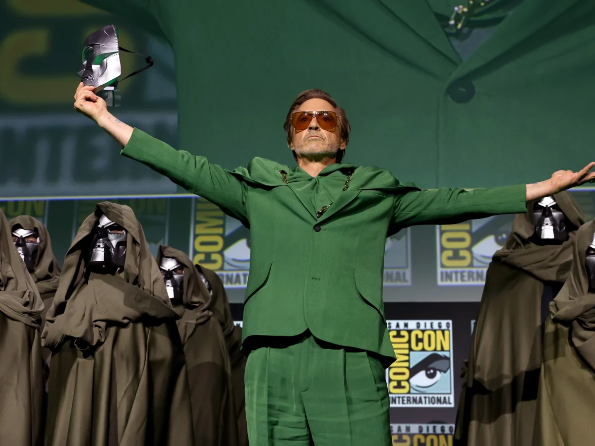 Robert Downey Jr at comic con for the announcement of his casting | USA Today 